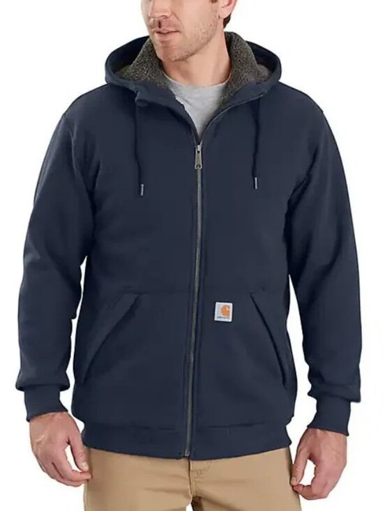 Carhartt Other - Carhartt Rain Defender Rockland Sherpa-Lined Hoodie Navy Mens 3XL TALL